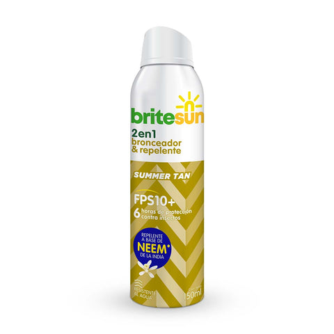 BriteSun SUMMER TAN | Bronceador Solar & Repelente de Insectos FPS 4+
